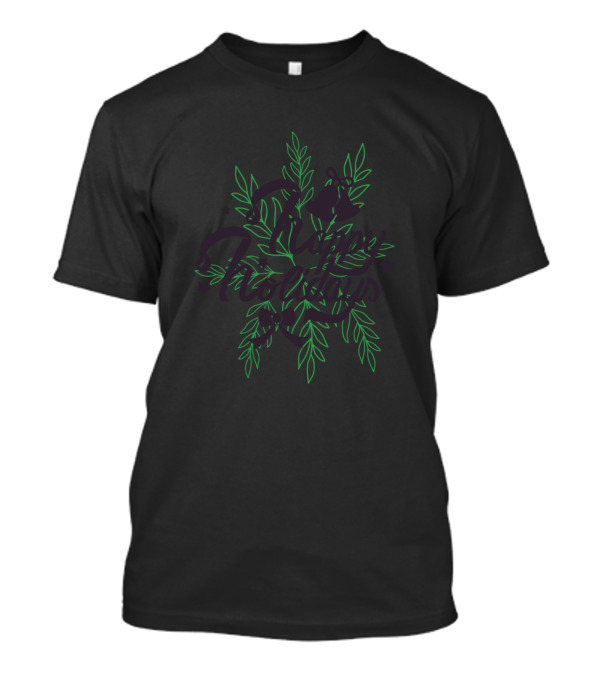 Happy Holidays Green Leaf Christmas Saying T-Shirt