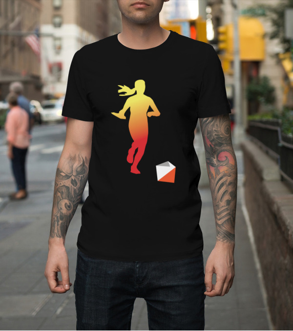 Shirt: Female Orienteer Running Gradient Silhouette with Control Marker T-Shirt Female Orienteer Running Gradient Silhouette with Control Marker T-Shirt