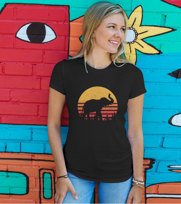 Vintage Elephant Sunset T-Shirt