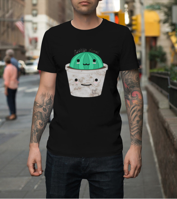 Shirt: Lookin Sharp Cactus in Pot Happy Face T-Shirt Lookin Sharp Cactus in Pot Happy Face T-Shirt