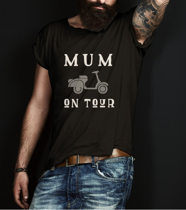 Mum On Tour Mother Motorcycle Scooter Ride Adventure T-Shirt