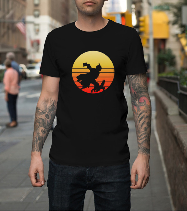 Shirt: Sunset Run With Tintin and Snowy T-Shirt Sunset Run With Tintin and Snowy T-Shirt