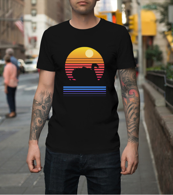 Shirt: Sunset Cute Swan Retro Vintage T-Shirt Sunset Cute Swan Retro Vintage T-Shirt