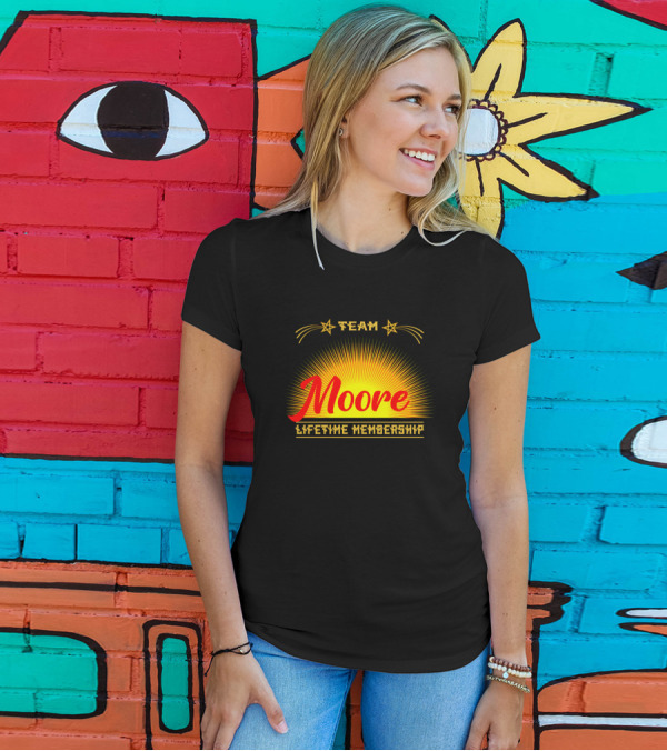 Team Moore Lifetime Membership Sunburst Stars T-Shirt