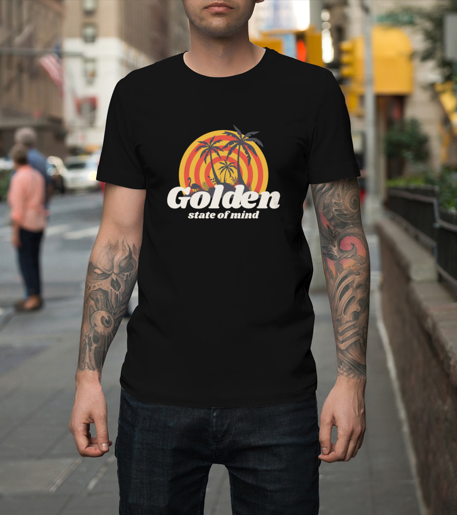 Golden State Of Mind Tropical California Palm Trees Sunset T-Shirt