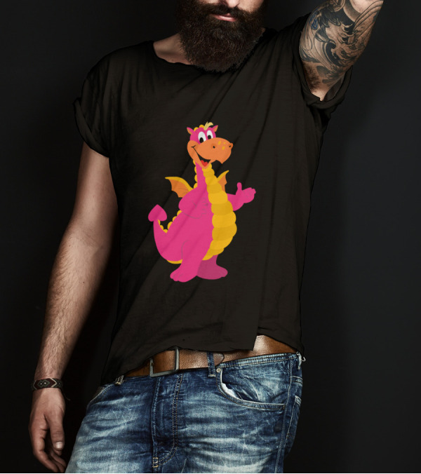 Reino Aventura Dragon Mascot Colorful Character T-Shirt
