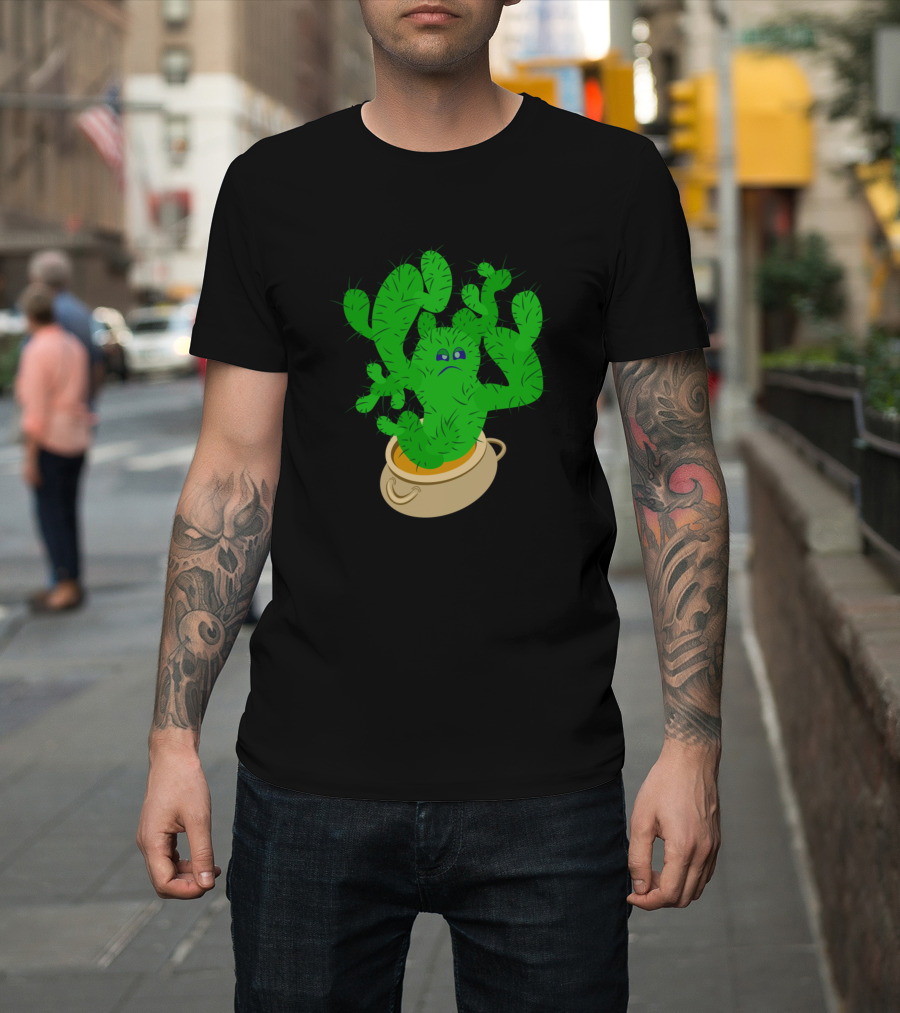 Wild And Angry Cactus in Pot T-Shirt