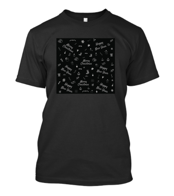 Merry Christmas Happy New Year Silver Ornaments T-Shirt