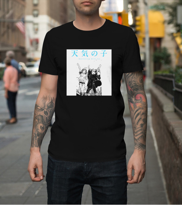 Shirt: Weathering With You Tenki No Ko Jumping Duo T-Shirt Weathering With You Tenki No Ko Jumping Duo T-Shirt