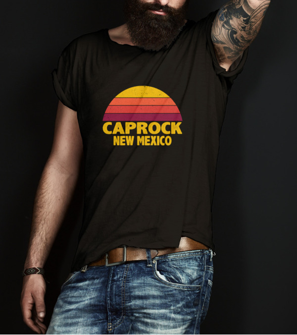 Caprock New Mexico Vintage Sunset Stripes T-Shirt