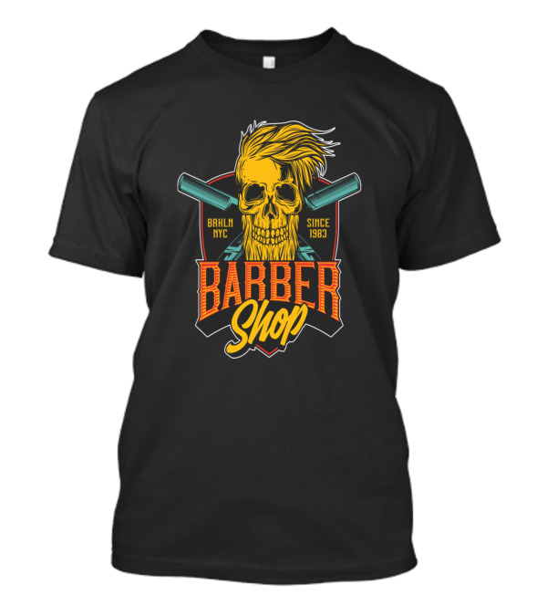 Barber Shop Skull BRKLN NYC Since 1983 T-Shirt