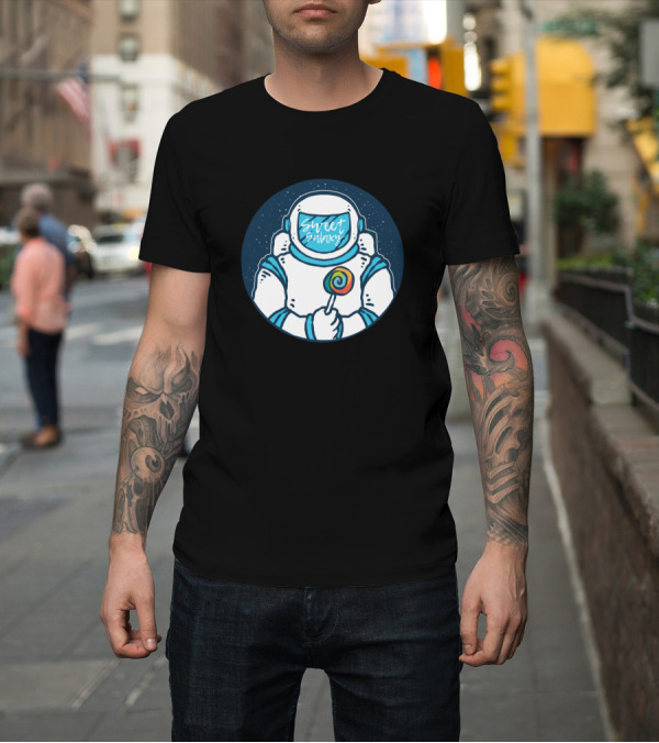 Shirt: Sweet Galaxy Astronaut with Candy Lollipop in Space Suit T-Shirt Sweet Galaxy Astronaut with Candy Lollipop in Space Suit T-Shirt