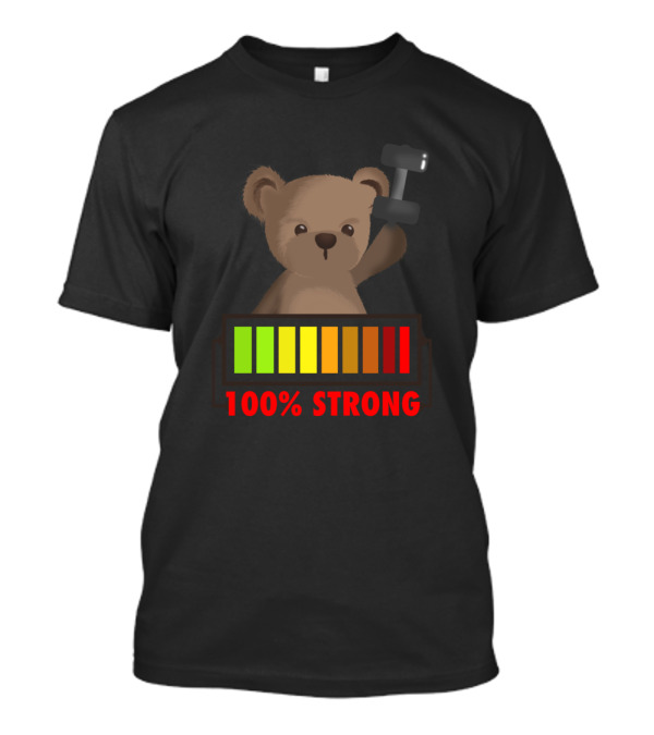 Strong Teddy 100% Strong Lifting Dumbbell T-Shirt