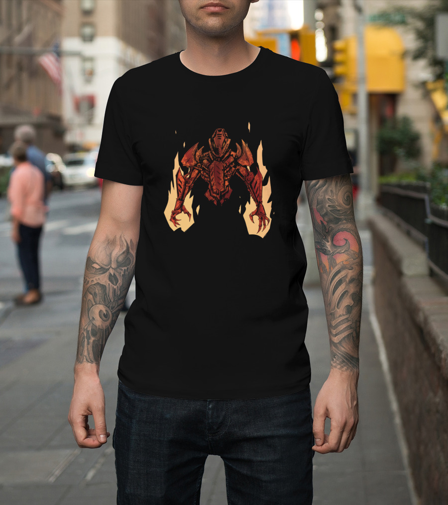 M A K U A Blood Moon Variant Fiery Armor Warrior T-Shirt