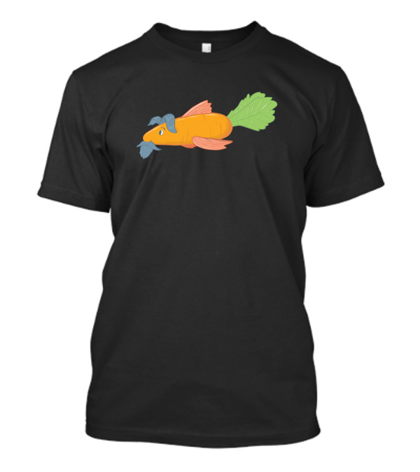 Carrot Fish Fusion With Leafy Tail And Mustached Face T-Shirt