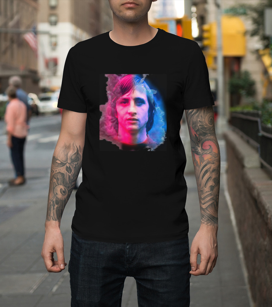 Johan Cruyff Iconic Portrait Neon T-Shirt