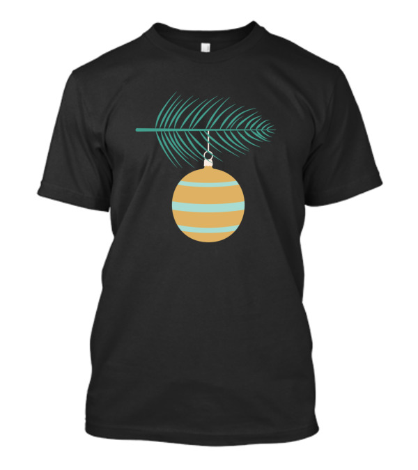 Folk Art Christmas Ornament Hanging From Green Pine Branch T-Shirt