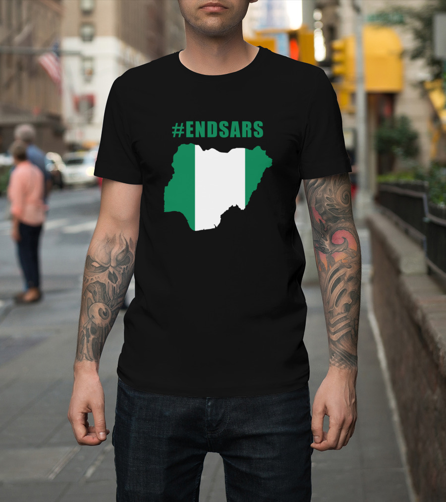 ENDSARS Nigeria Flag Map T-Shirt