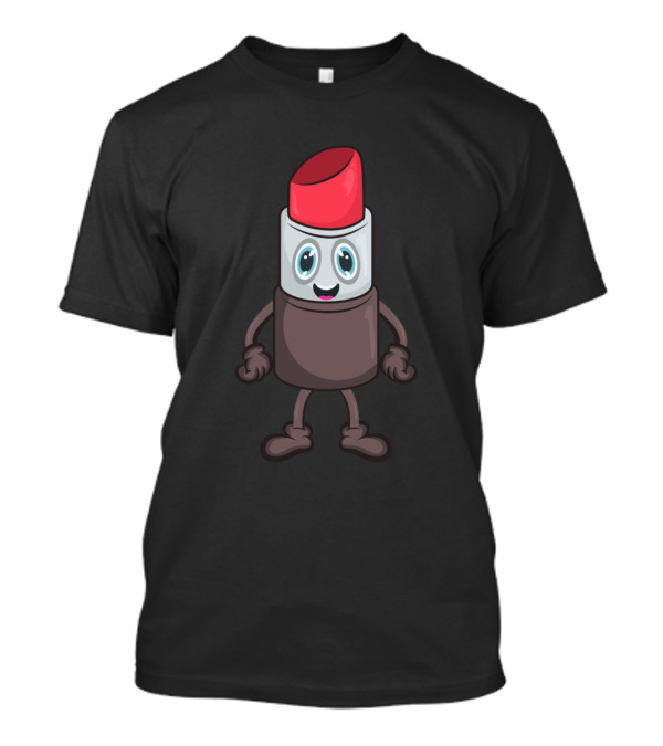 Lipstick Character With Cartoon Eyes And Smile T-Shirt
