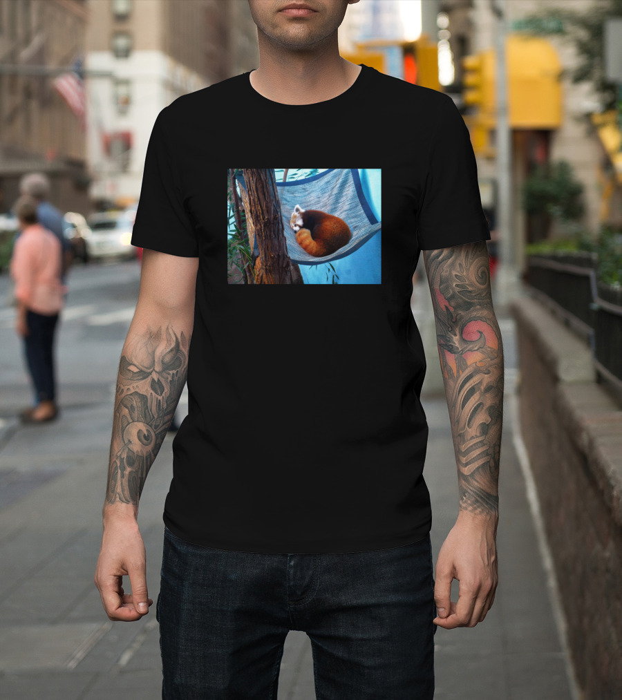 Sleepy Redpanda Resting in Hammock with Tree T-Shirt