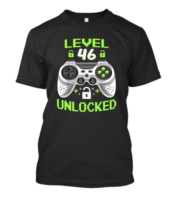 Level 46 Unlocked Video Game Birthday Controller T-Shirt