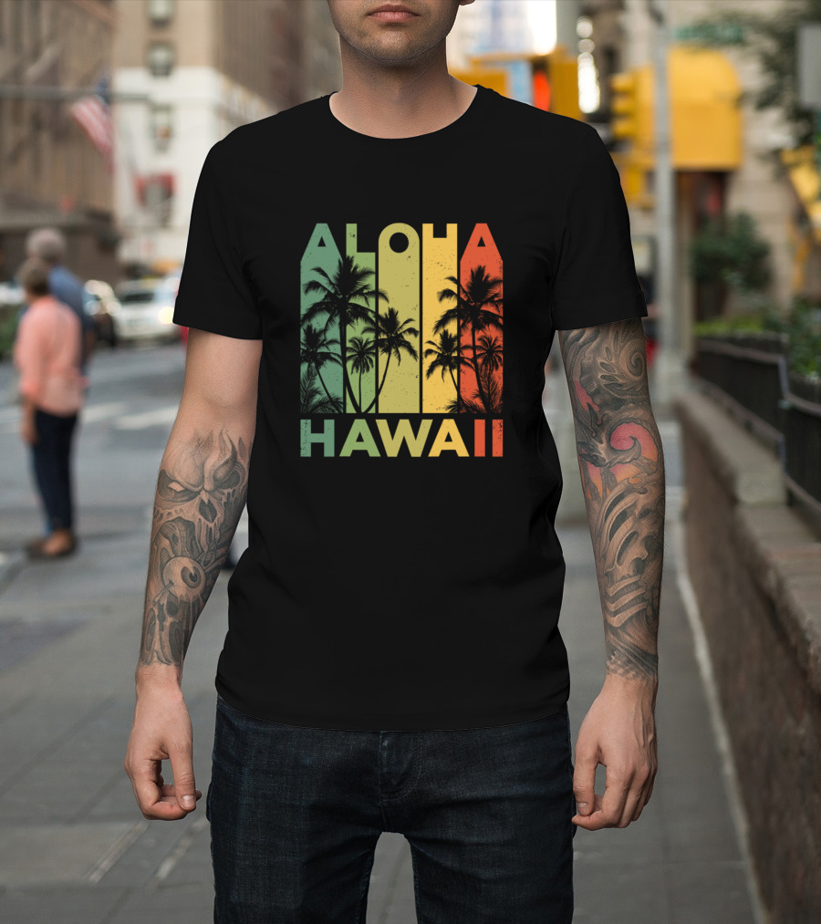 Aloha Hawaii Hawaiian Island Vintage 1980s Palm Trees T-Shirt