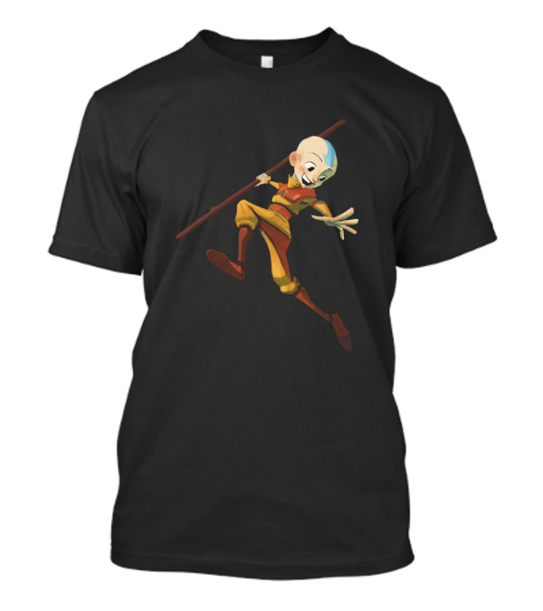 Aang Avatar Airbender Staff Action Pose T-Shirt