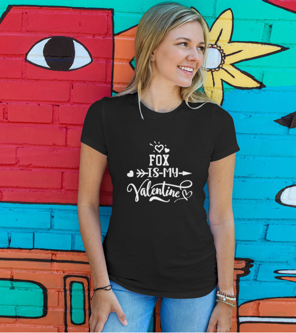 Fox Is My Valentine Arrow Hearts T-Shirt