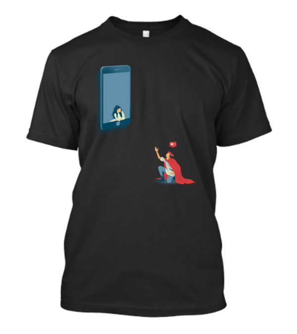 Digital Love Superhero Messaging Connection T-Shirt