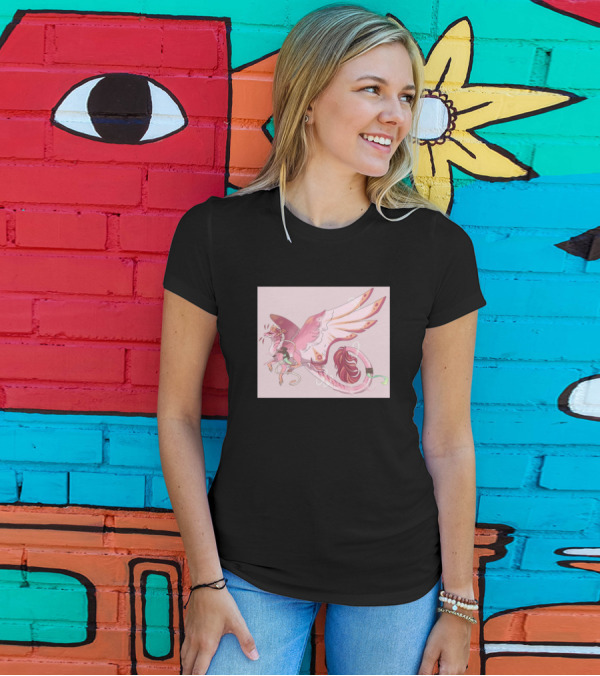 Dragon Pink Winged Fantasy Creature T-Shirt