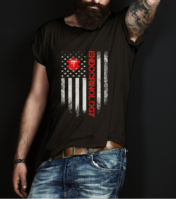 Vintage Endocrinology American Flag Style With Medical T-Shirt