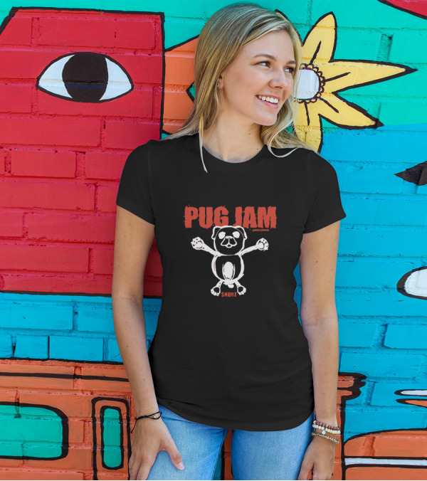 Pug Jam Snort Pug Dog Art By Snorg T-Shirt