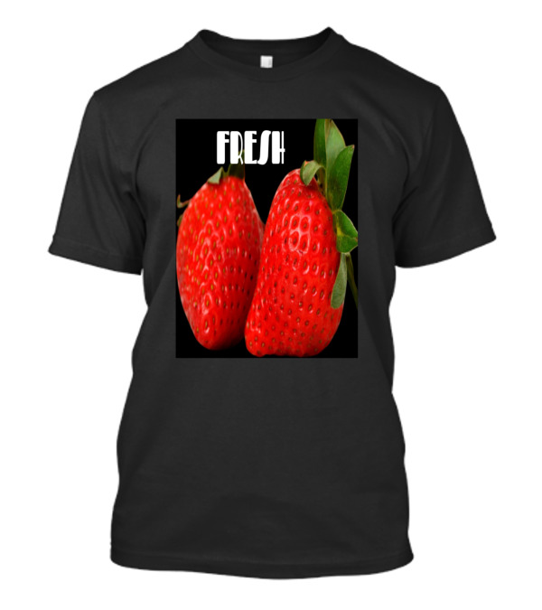 FRESH Strawberries Duo Vibrant Red Green Leaves T-Shirt