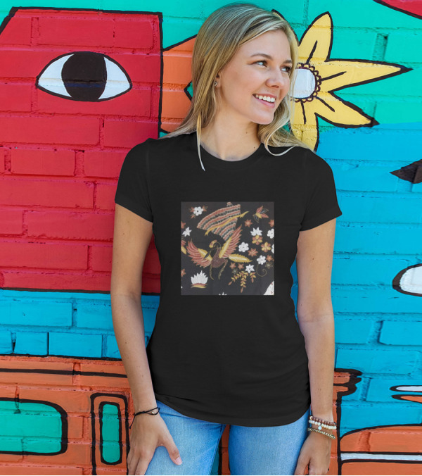 Kain Batik Traditional Floral And Bird T-Shirt