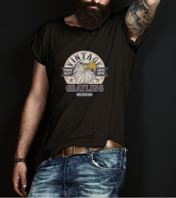 Vintage Grayling Michigan Eagle T-Shirt
