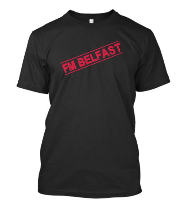 FM Belfast Band Text Red Stamp T-Shirt