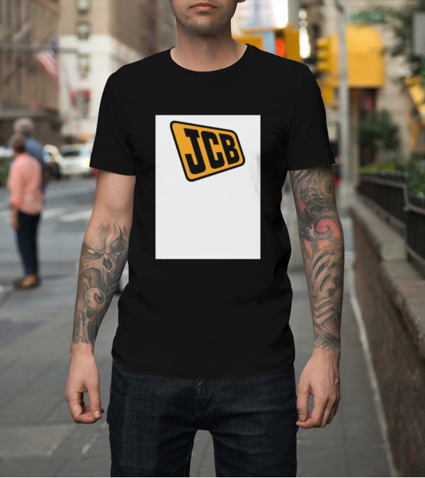 Shirt: JCB Construction Machinery Logo Yellow and Black T-Shirt JCB Construction Machinery Logo Yellow and Black T-Shirt