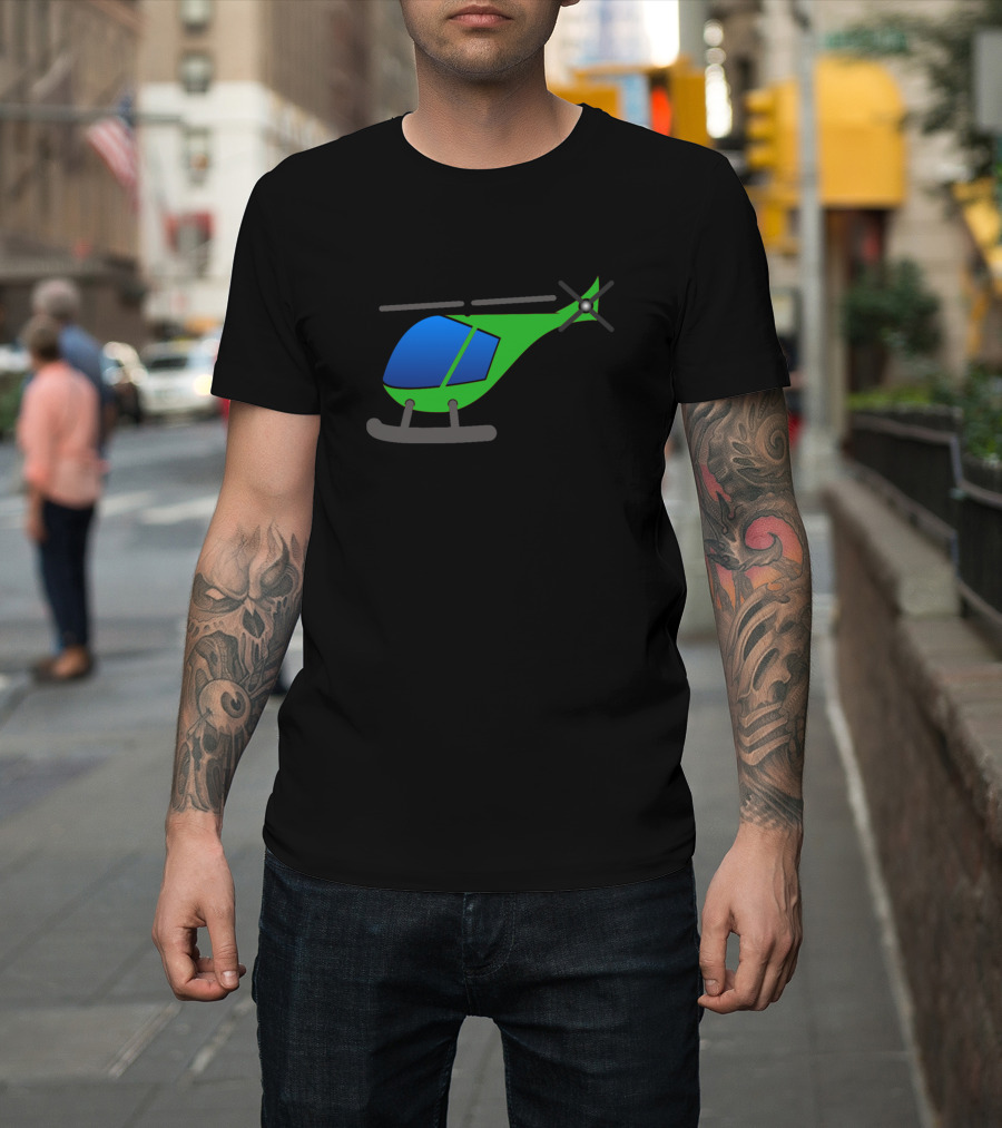 Lustiges Hubschrauber Motiv R Kinder Und Erwachsene Green Helicopter T-Shirt
