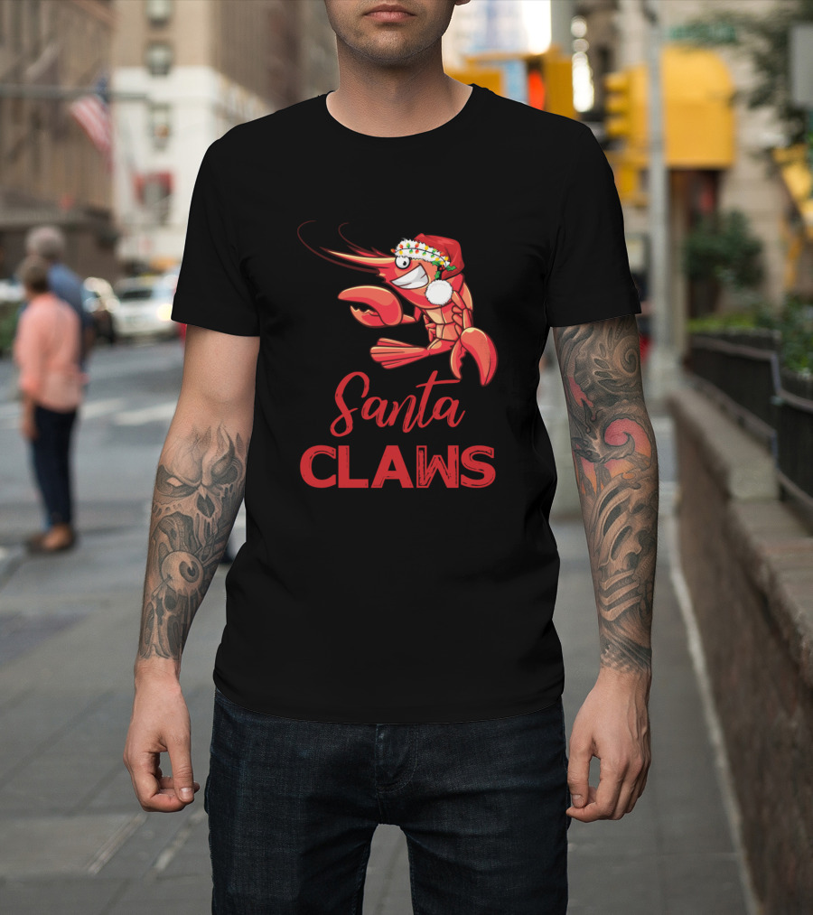 Santa Claws Lobster Christmas Santa Claus Holiday Fun T-Shirt