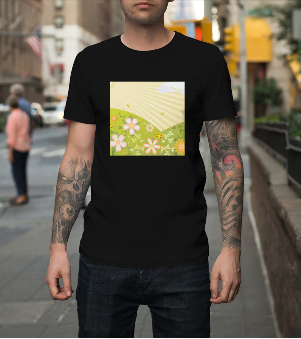 Shirt: Flowers Nature Mask Sunshine Meadow T-Shirt Flowers Nature Mask Sunshine Meadow T-Shirt