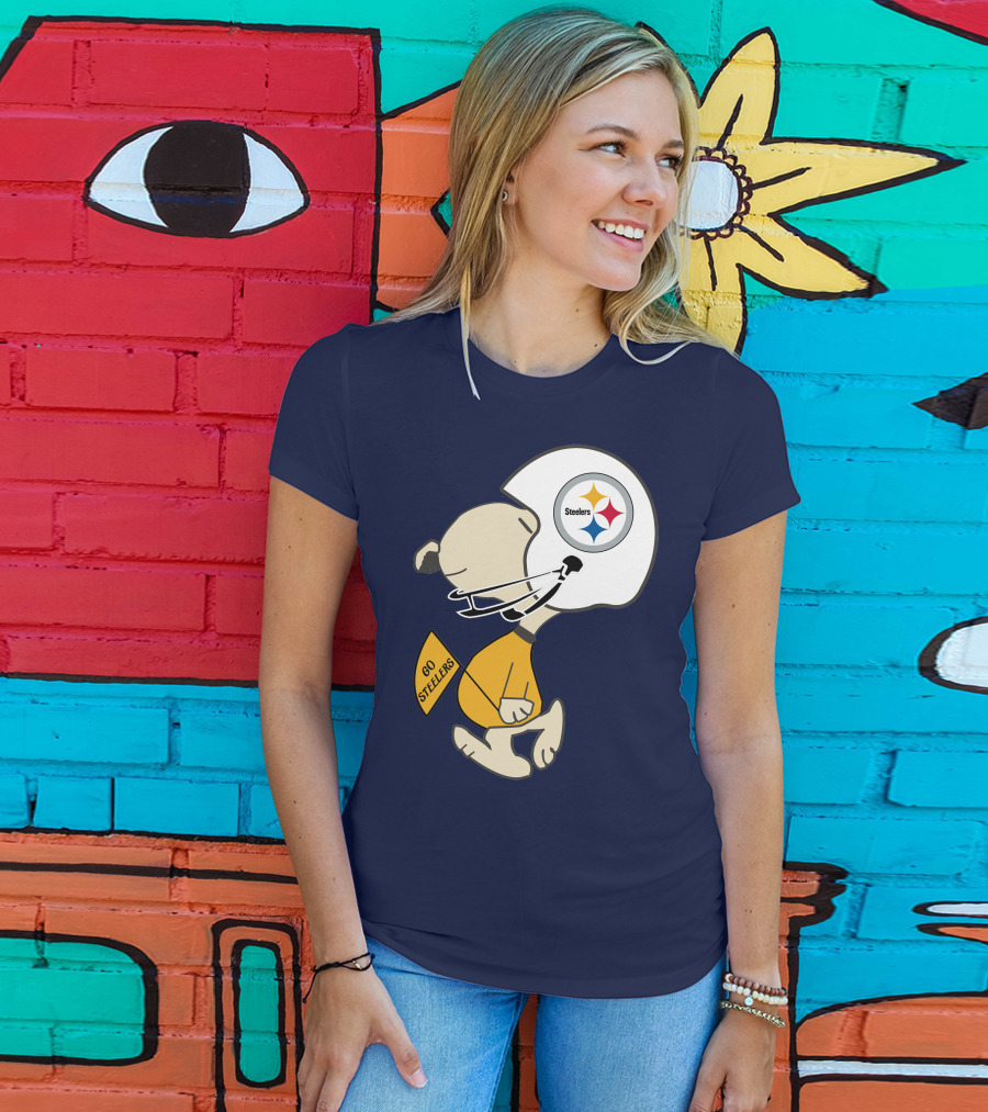 Steelers Football Helmet Go Steelers Fan T-Shirt
