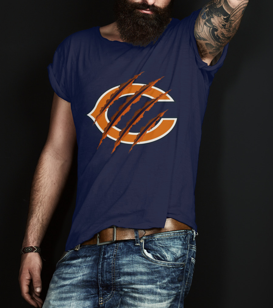 Chicago Bears C Logo With Claw Marks T-Shirt