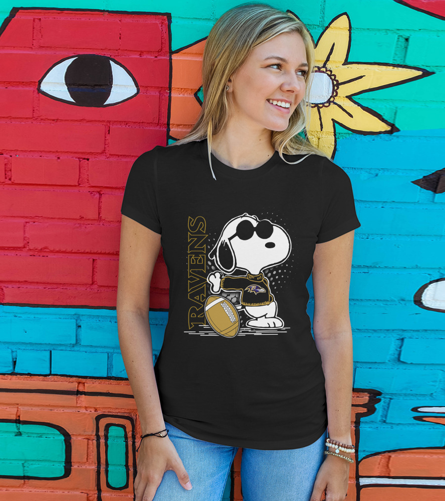 Ravens Snoopy Baltimore Football T-Shirt