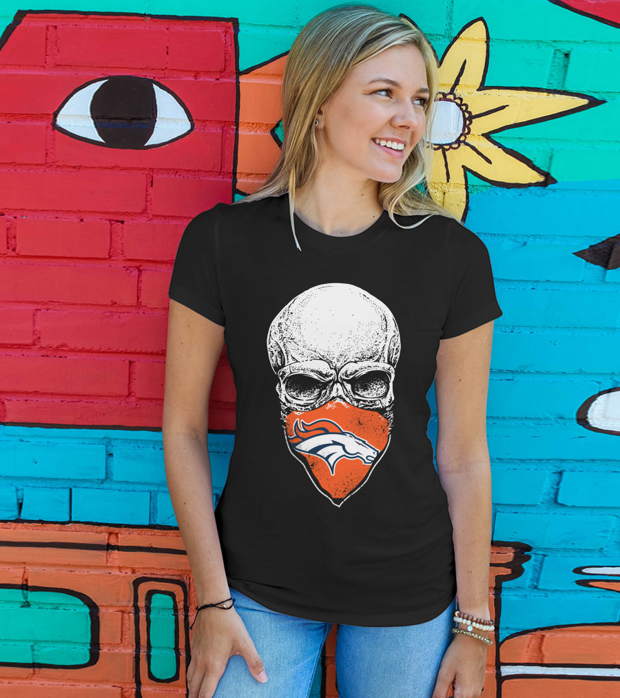 Denver Broncos Skull Logo Bandana T-Shirt