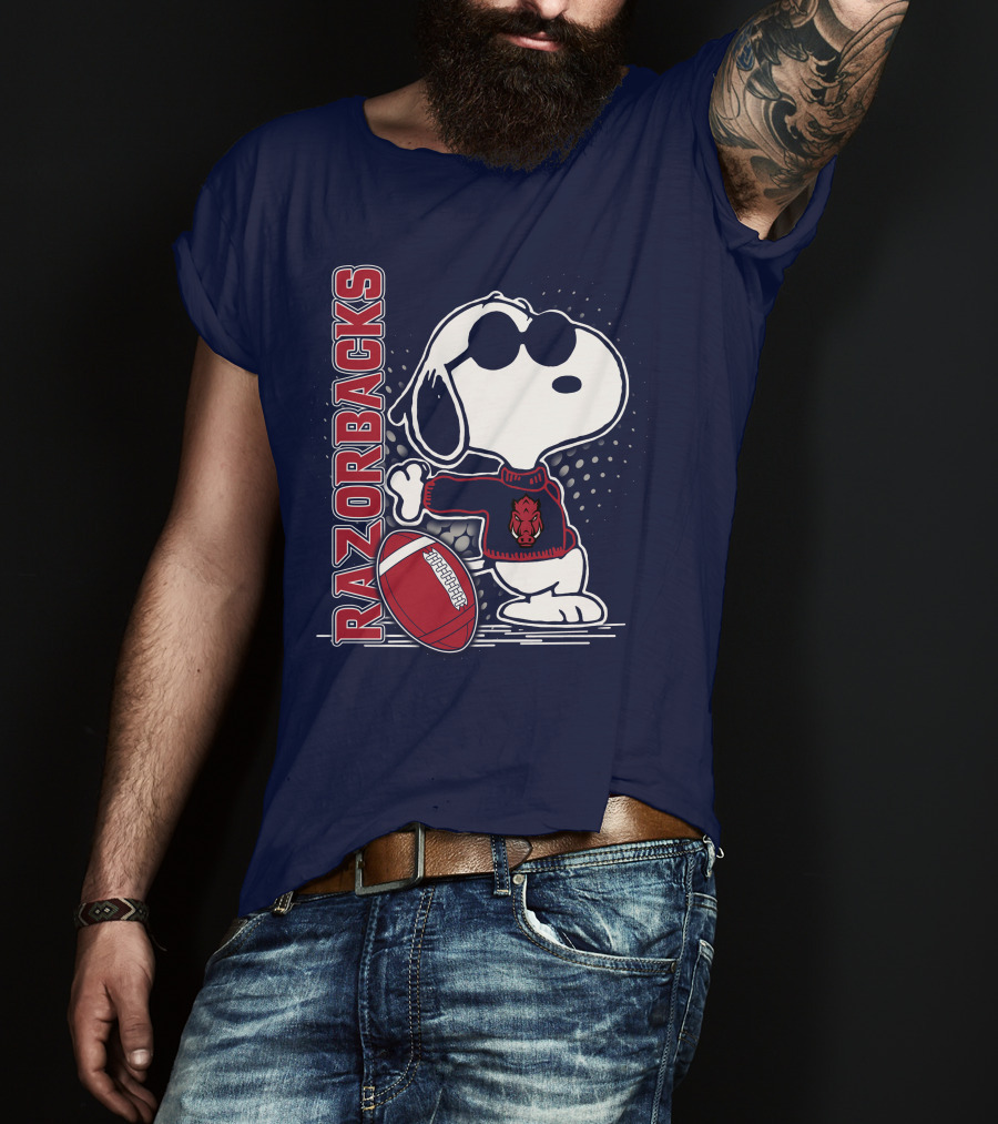 Razorbacks Snoopy Football T-Shirt