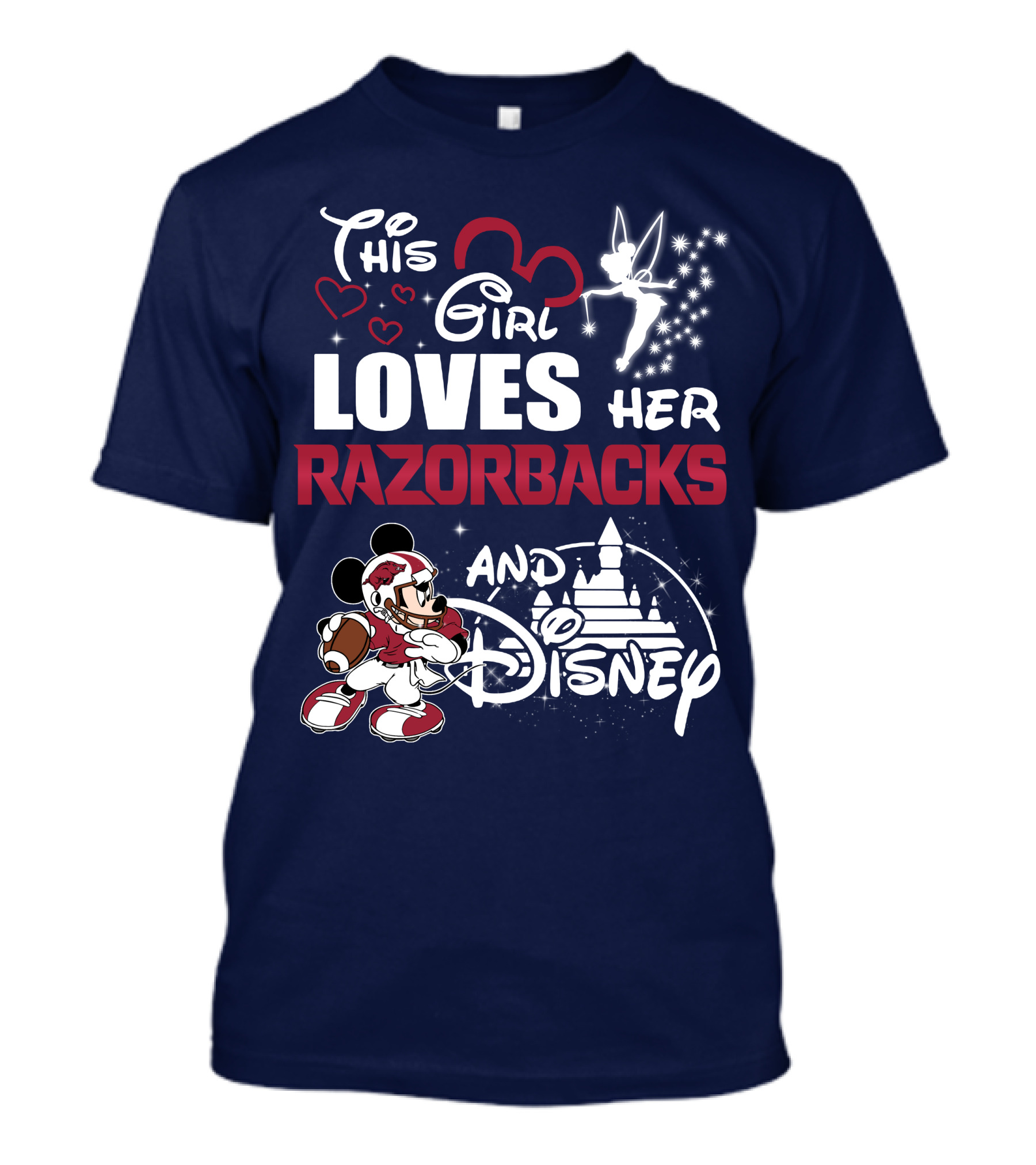 This Girl Loves Her Razorbacks And Disney T-Shirt