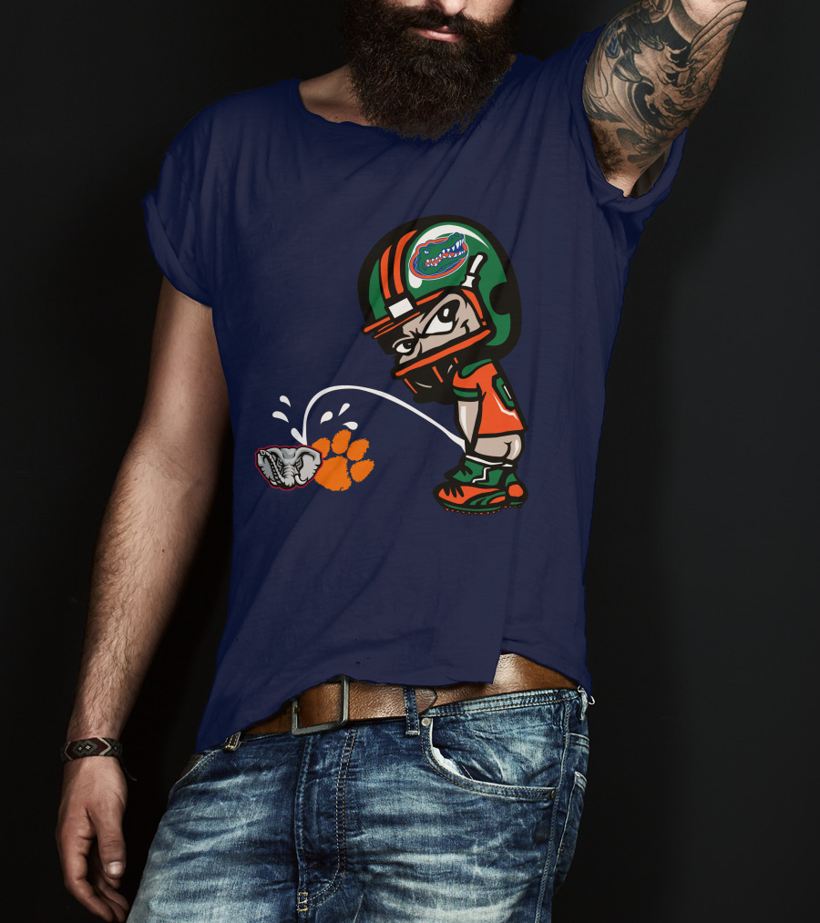 Florida Gators Football Rivalry Satire With Tiger Paw And Elephant T-Shirt