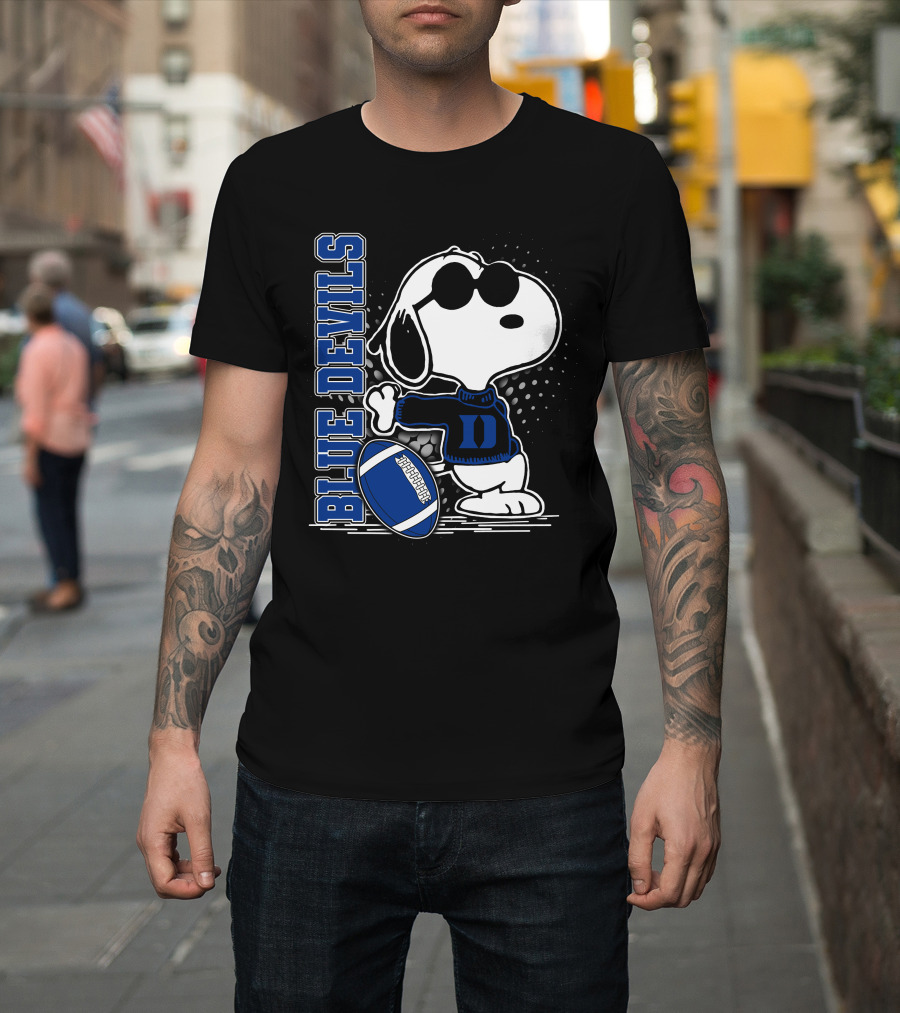 Snoopy Football Style Blue Devils T-Shirt