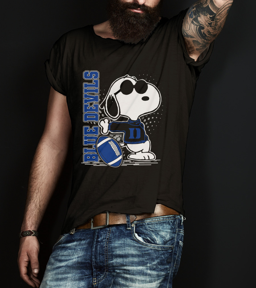 Snoopy Football Style Blue Devils T-Shirt