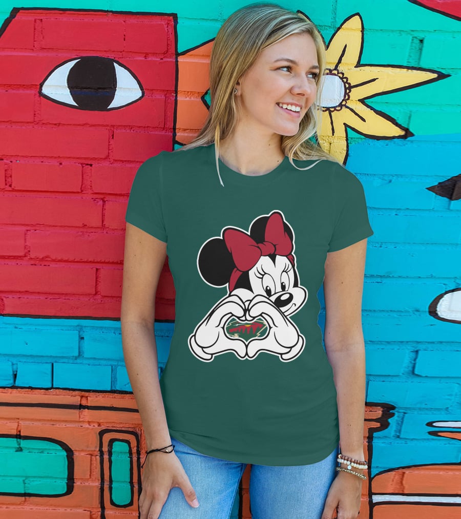 Minnie Heart Minnesota Wild Logo T-Shirt